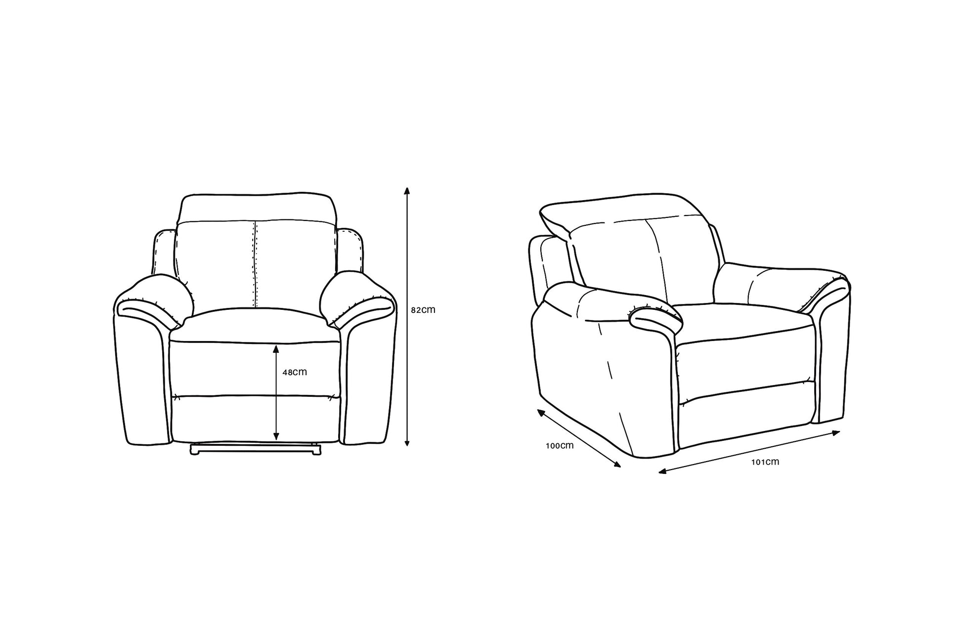 Madrid Fixed Sofa - Charcoal