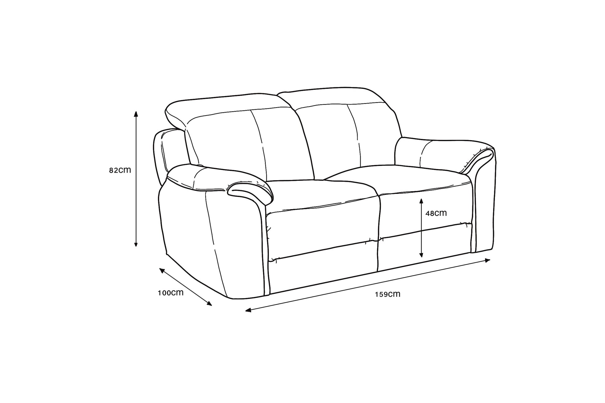 Madrid Fixed Sofa - Charcoal