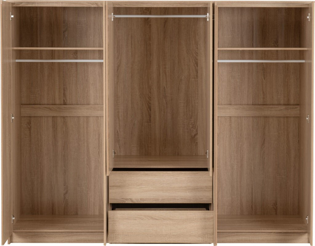 Malvern 6 Door 2 Drawer Wardrobe - Sonoma Oak Effect