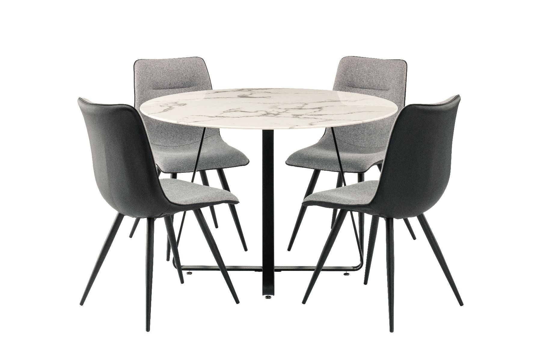 Mia Dining Table + 4 Nuna Chairs - Grey