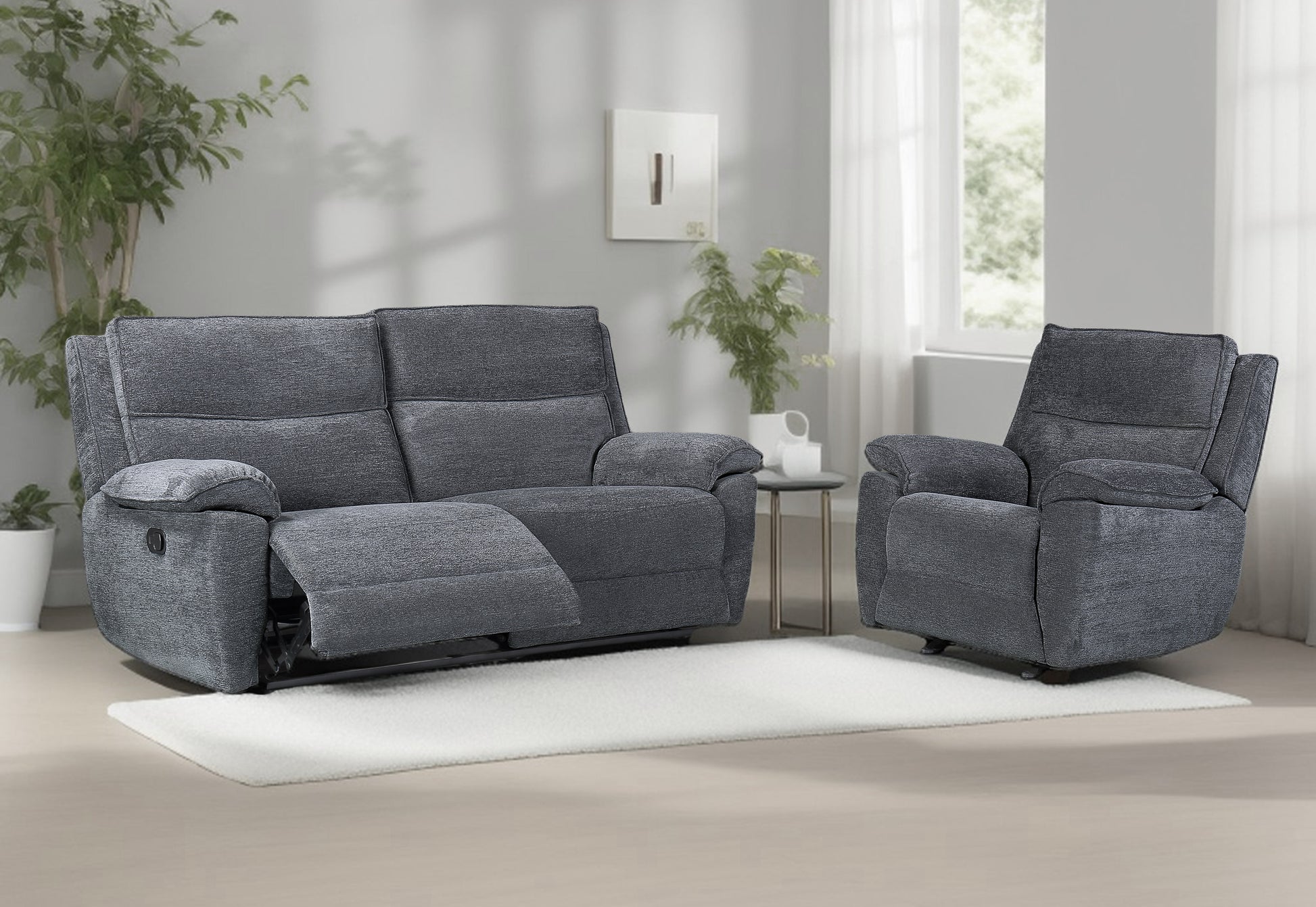 Midtown Recliner Sofas - Dark Grey