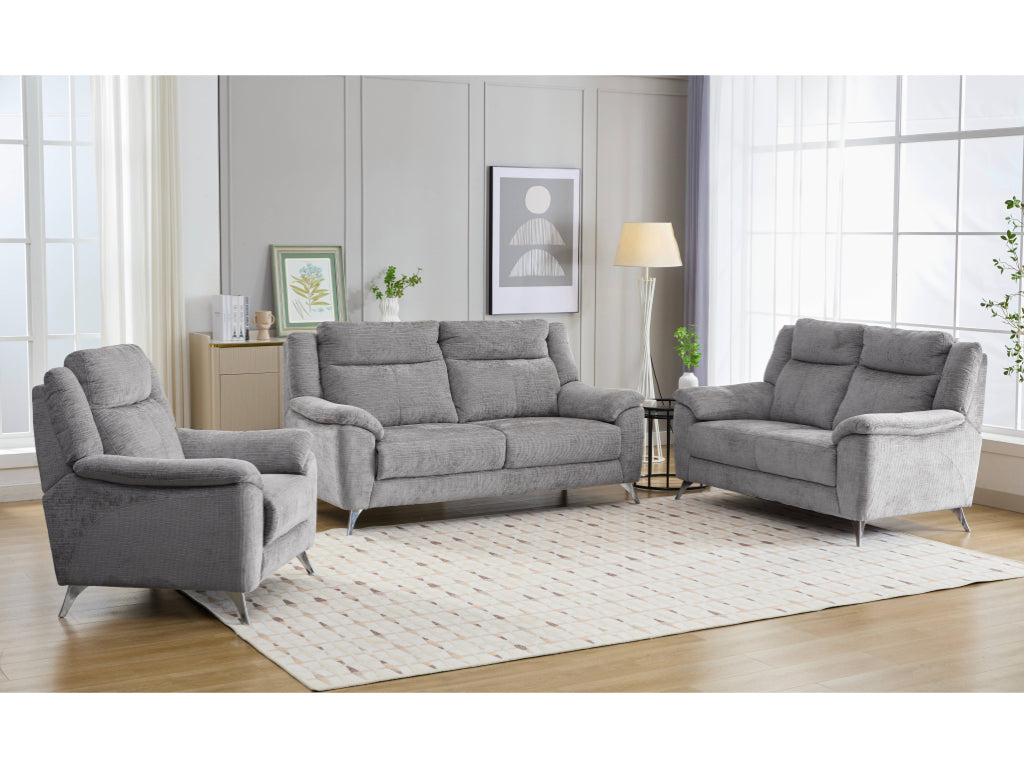 Monroe 3+1+1 Sofa Suite Fixed - Ash