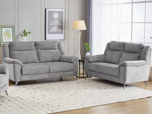 Monroe 3+2 Sofa Suite Fixed- Ash