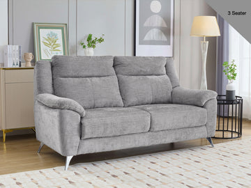 Monroe Fixed 3 Seater Sofa - Ash