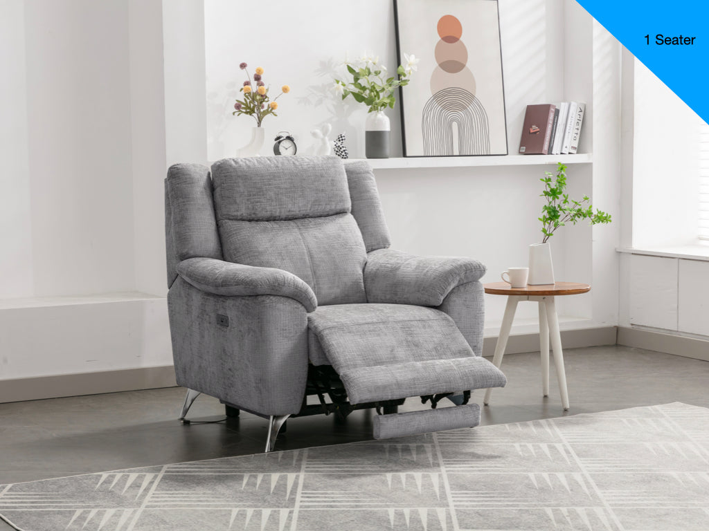 Monroe Electric Recliner Chair - Ash