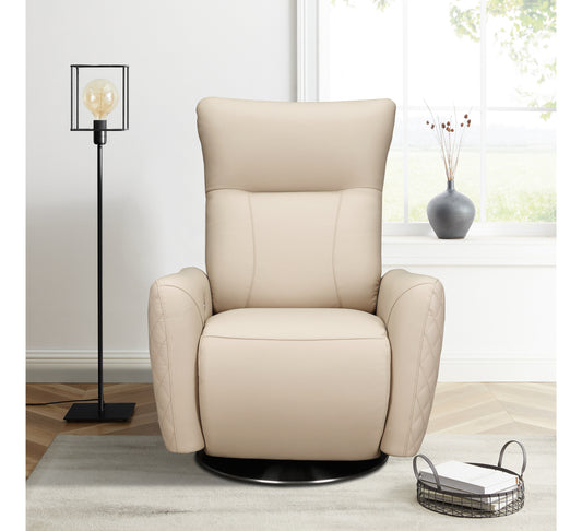 Monti Swivel Electric Recliner Chair – Cream Leather