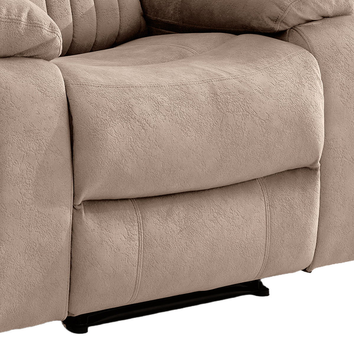 Morgan taupe manual recliner armchair seat cushion detail