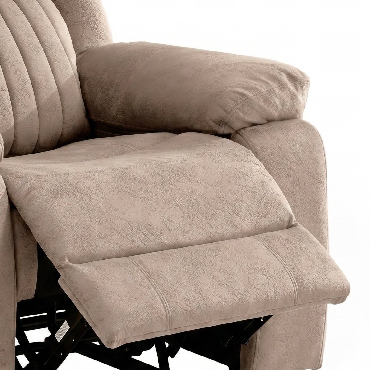 Morgan taupe manual recliner armchair footrest detail