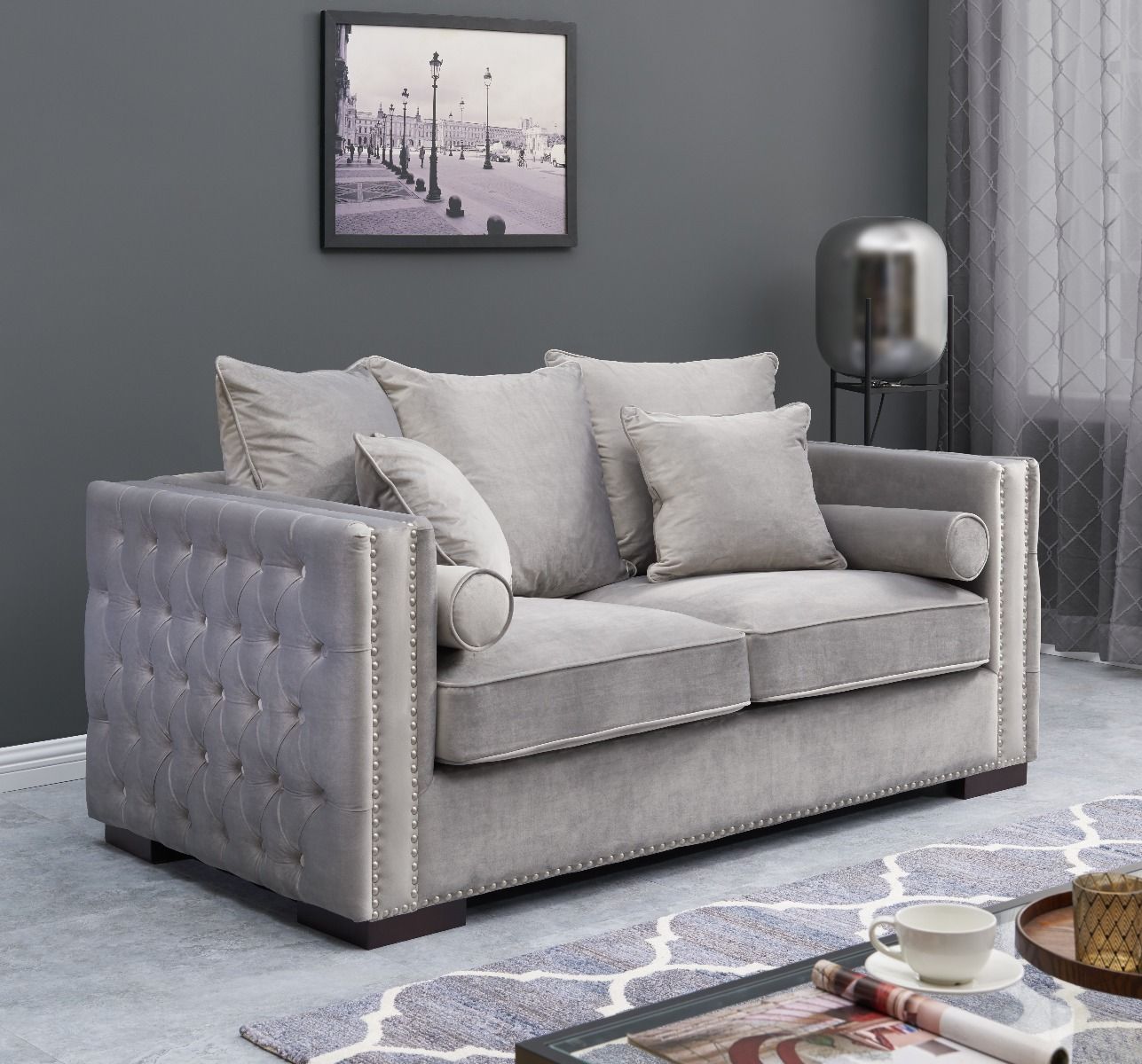 Moscow 2 Seater Sofa - Silver