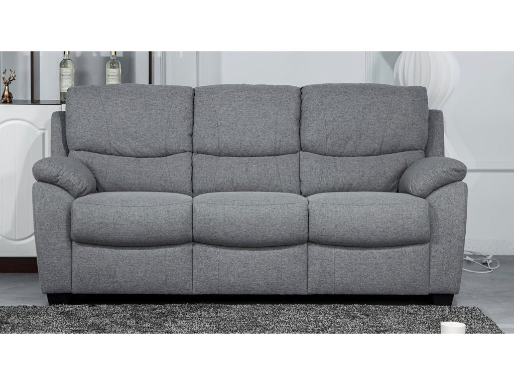 Nordic 3 Seater Fixed Sofa-Grey (Fabric)