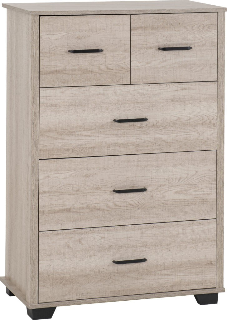 Oliver 3+2 Drawer Chest - Light Oak Effect
