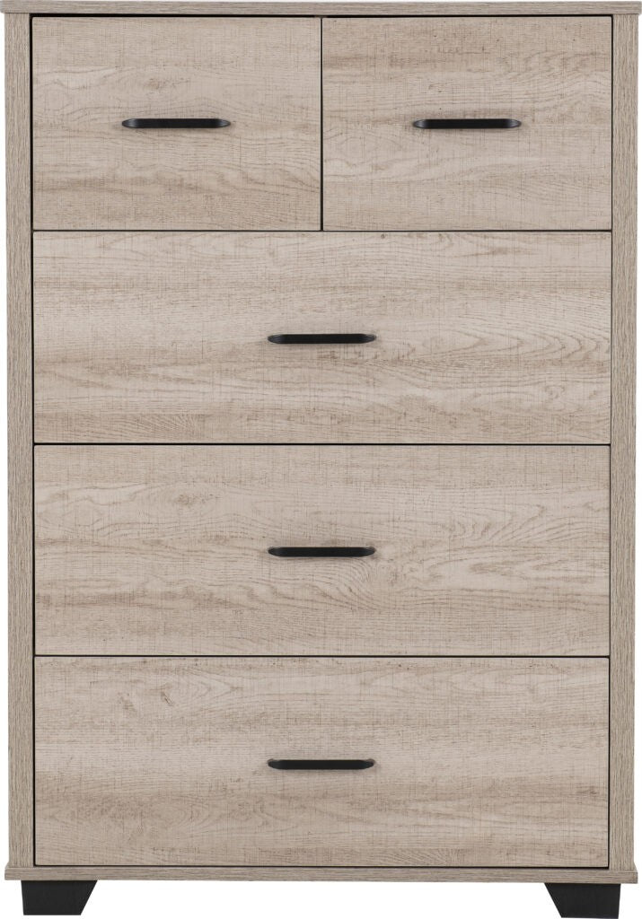 Oliver 3+2 Drawer Chest - Light Oak Effect