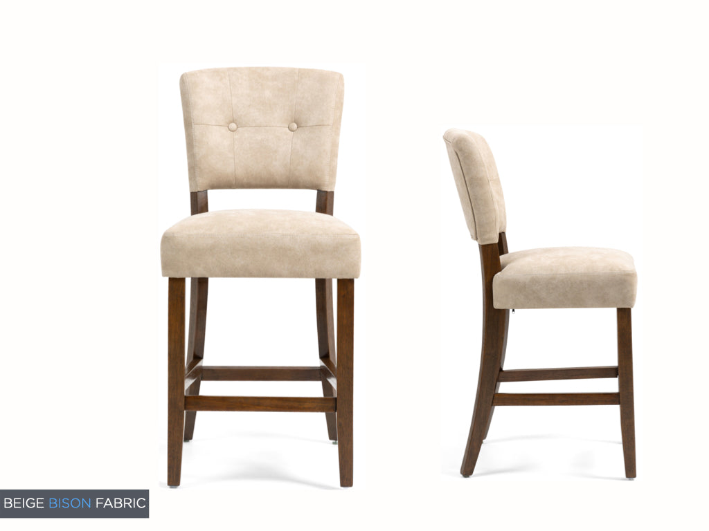 Oakridge Counter Stool - Bison and Dark Oak Set of 2 (Available in Beige and Grey)