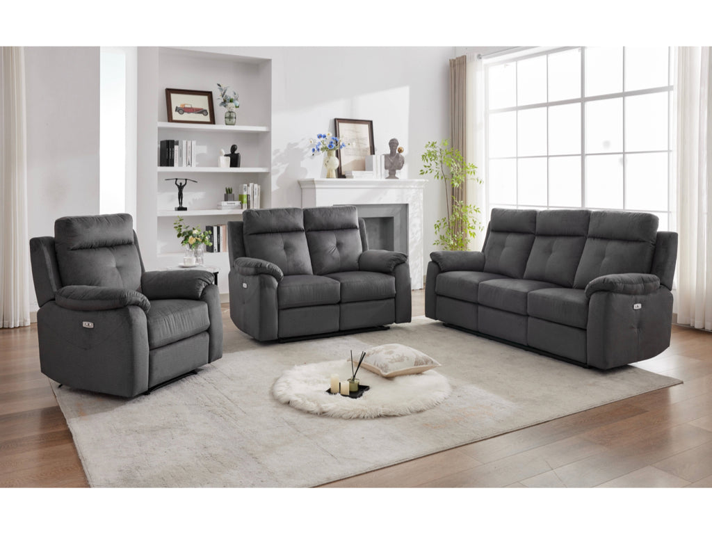 Palermo 3+1+1 Electric Recliner Sofa Suite - Anthracite