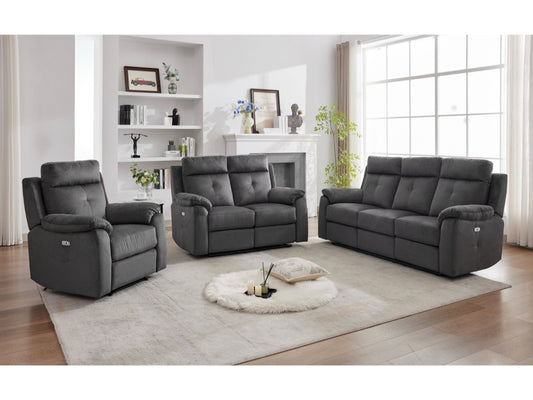 Palermo 3+1+1 Electric Recliner Sofa Suite - Anthracite