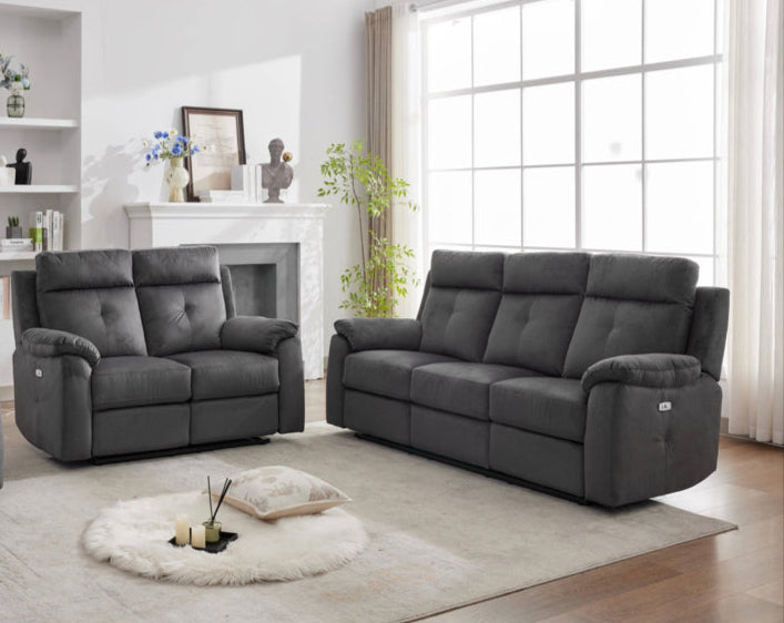 Palermo 3+2 Electric Recliner Sofa Suite - Anthracite