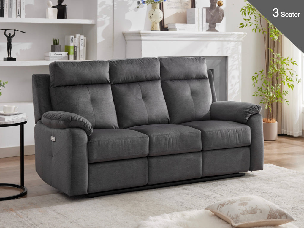 Palermo 3+2 Electric Recliner Sofa Suite - Anthracite