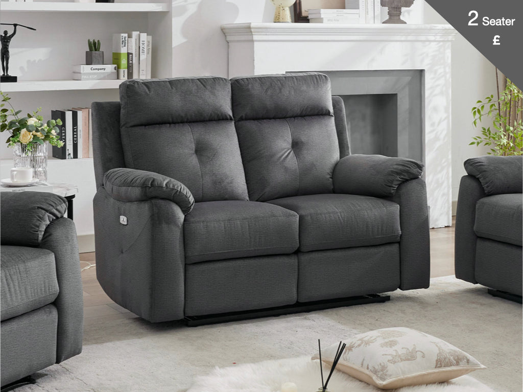 Palermo 3+2 Electric Recliner Sofa Suite - Anthracite