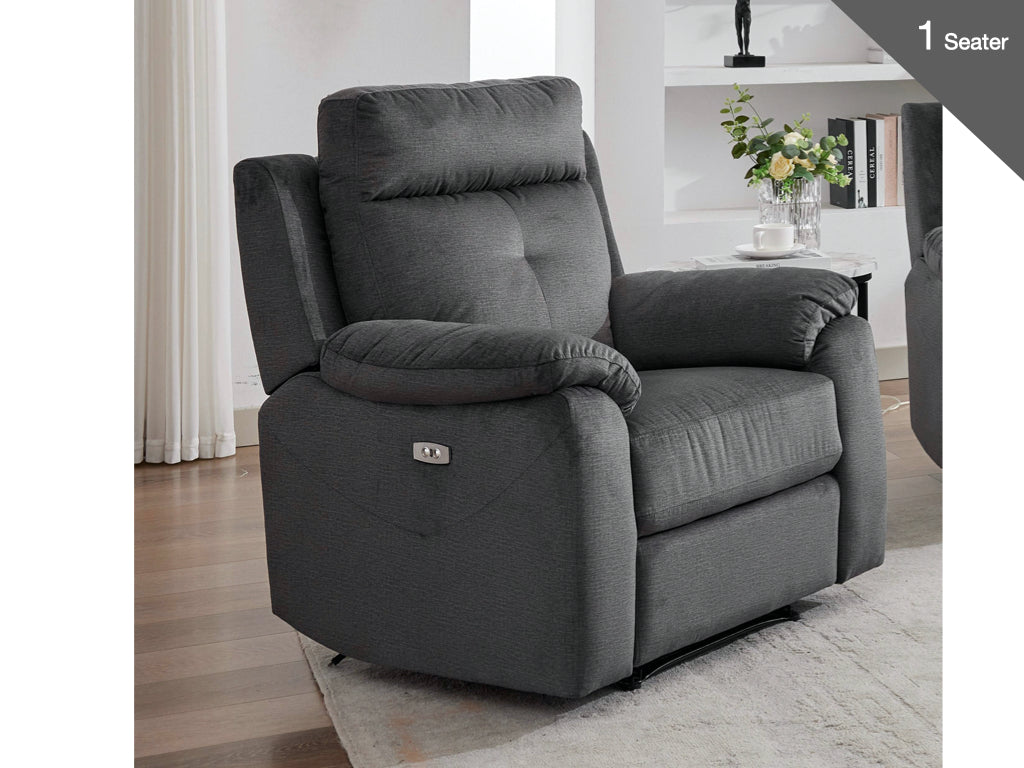 Palermo 3+1+1 Electric Recliner Sofa Suite - Anthracite