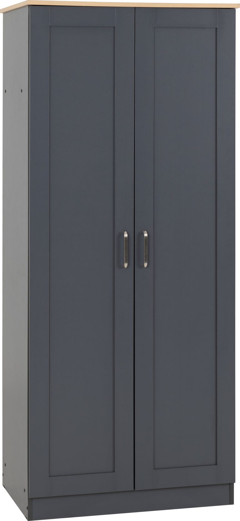 Portland 2 Door Wardrobe - Grey/Oak Effect