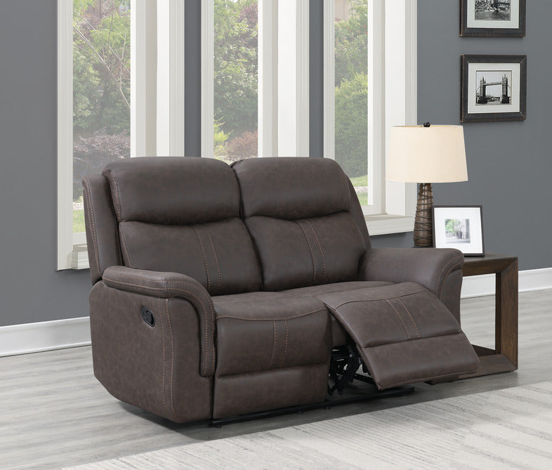 Portland 3+2 Reclining Sofa Suite- Rustic Brown Fabric