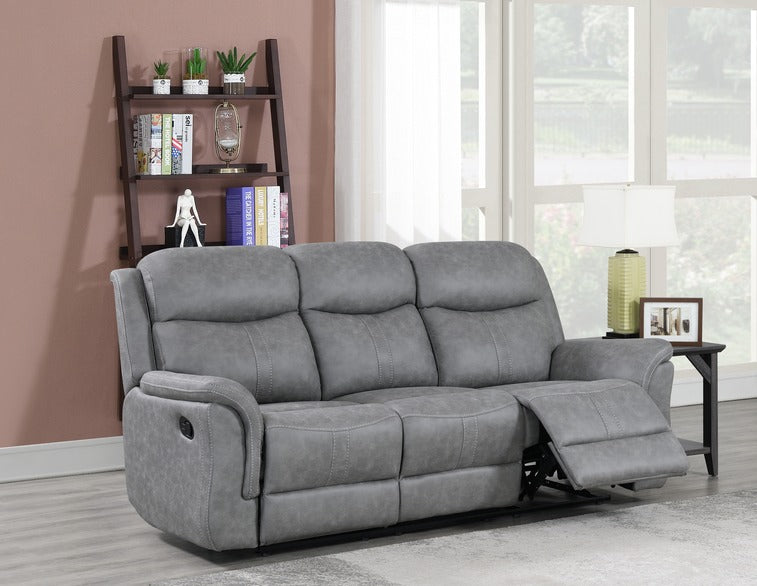 Portland 3 Seater Reclining Sofa- Silver Grey Fabric