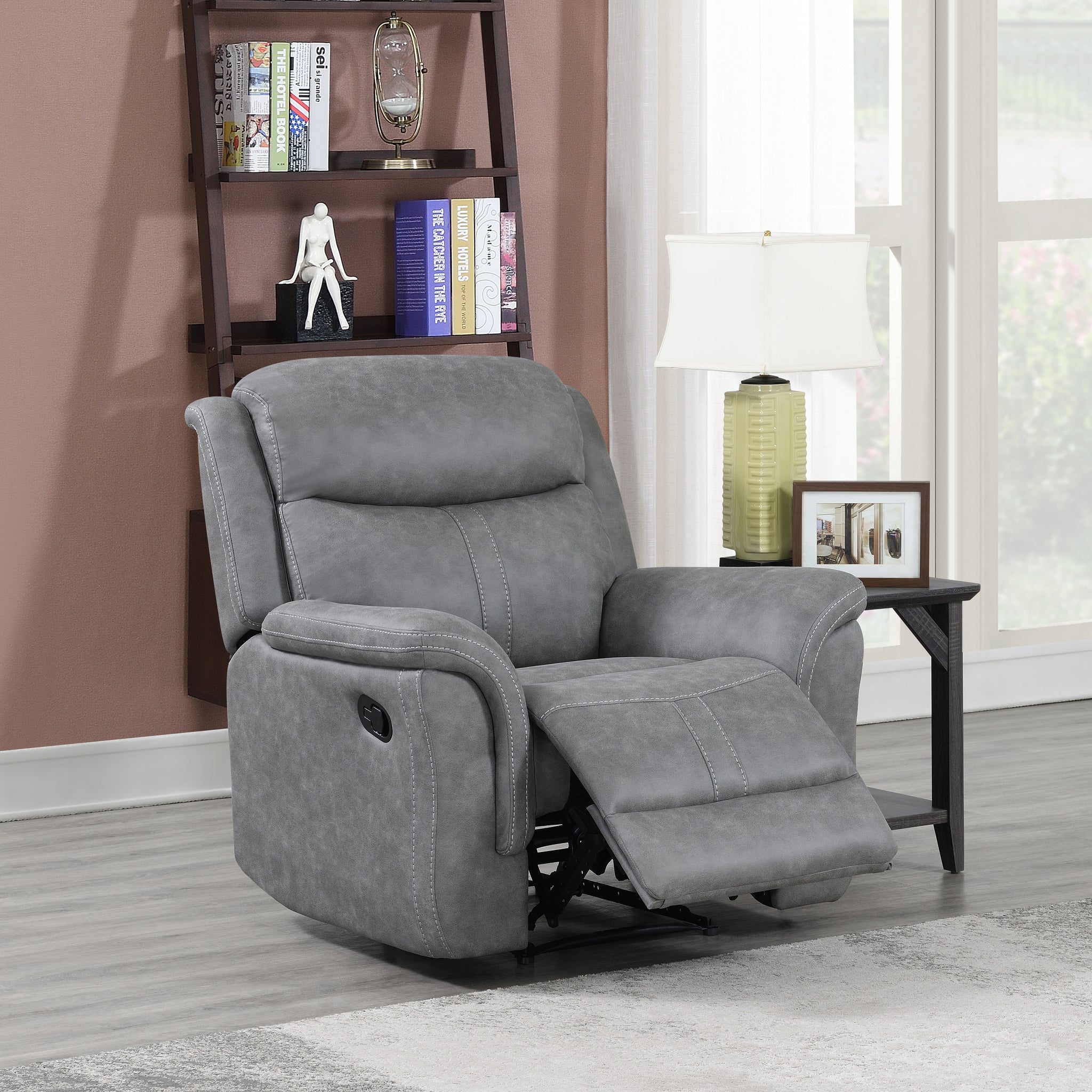 Portland Reclining Chair- Silver Grey Fabric