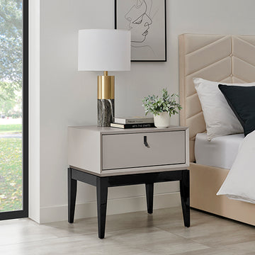 Pasadena 1 Drawer End Table - Flannel Grey