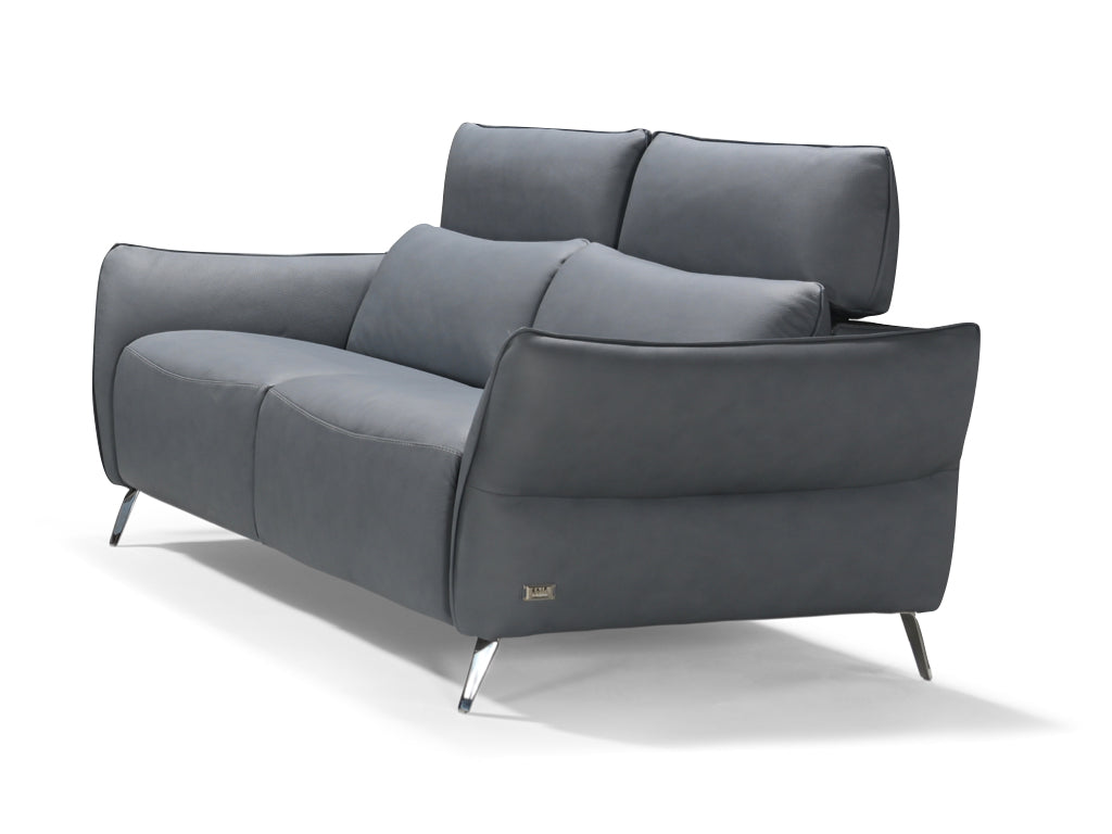 Perlini Italian Leather Sofa - Cobalto