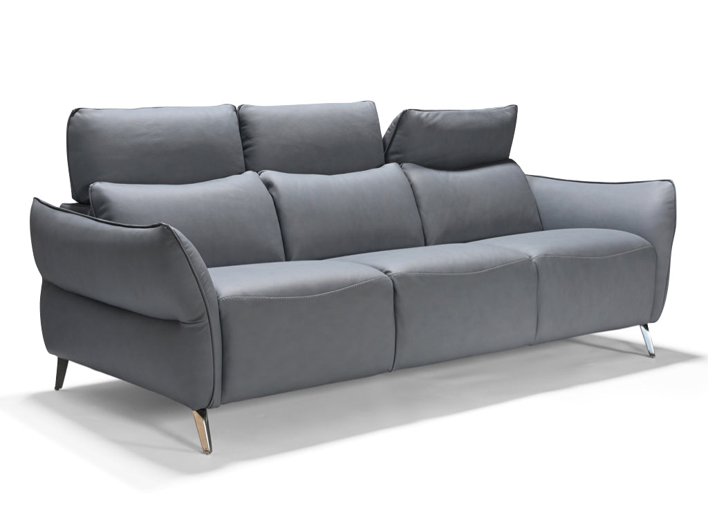 Perlini Italian Leather Sofa - Cobalto