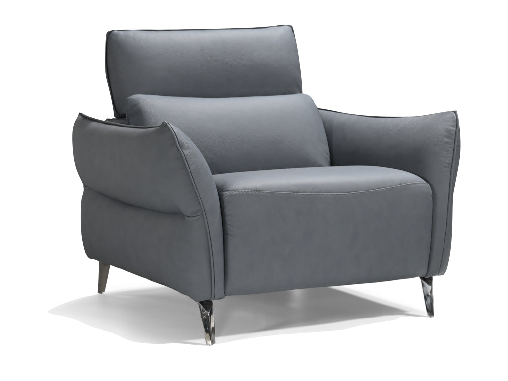 Perlini Italian Leather Sofa - Cobalto