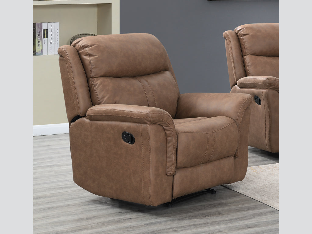 Portland 3+1+1 Reclining Sofa Suite- Dark Taupe Fabric