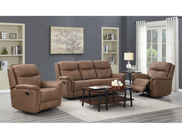 Portland 3+1+1 Reclining Sofa Suite- Dark Taupe Fabric