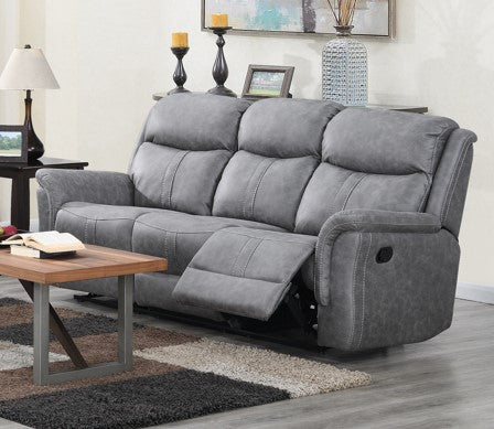 Portland 3 Seater Reclining Sofa- Silver Grey Fabric