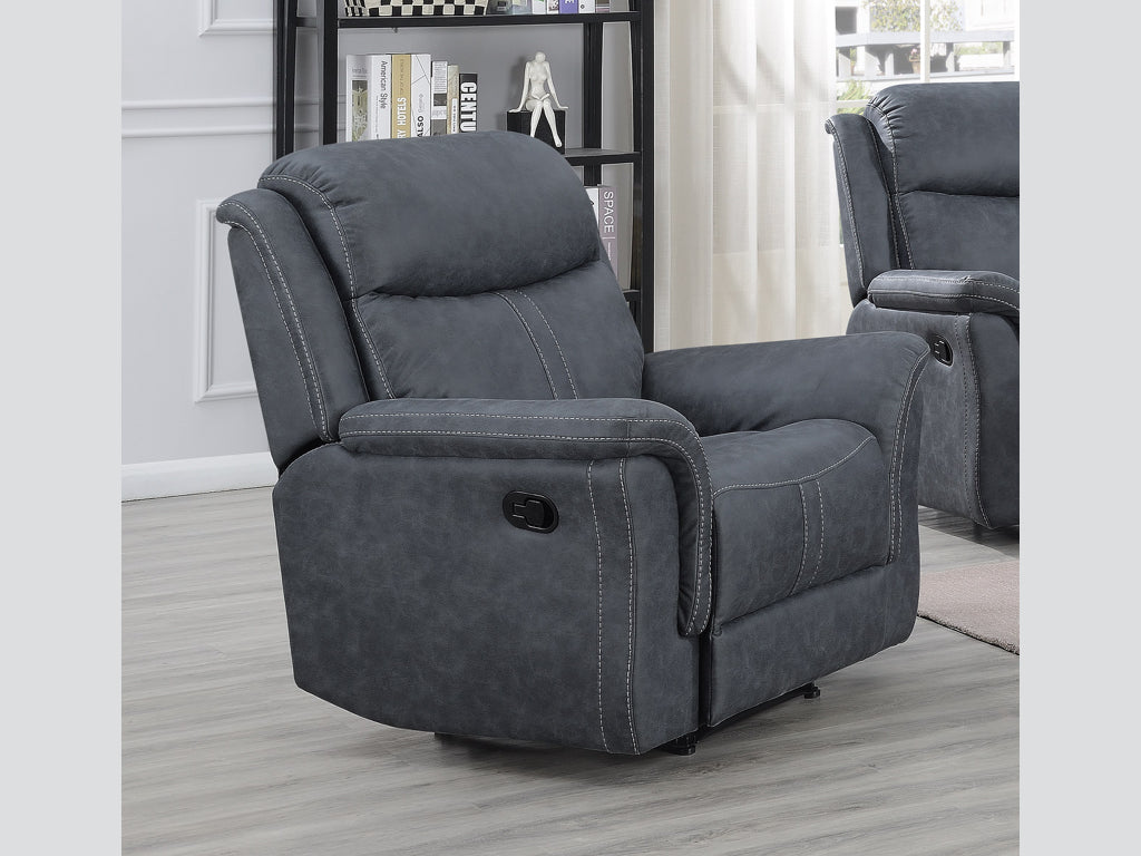 Portland 3+1+1 Reclining Sofa Suite- Slate Grey Fabric