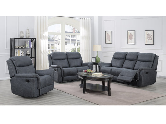 Portland 3+1+1 Reclining Sofa Suite - Slate Grey