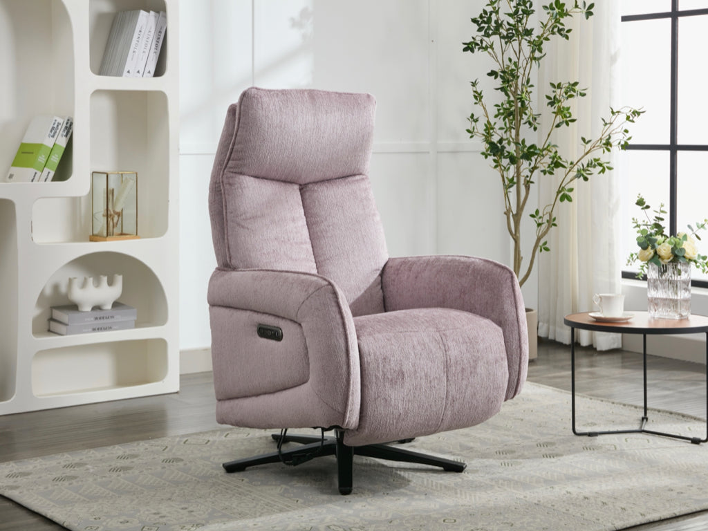 Prestige Fabric Triple Motor Electric Swivel Chair - Lavander