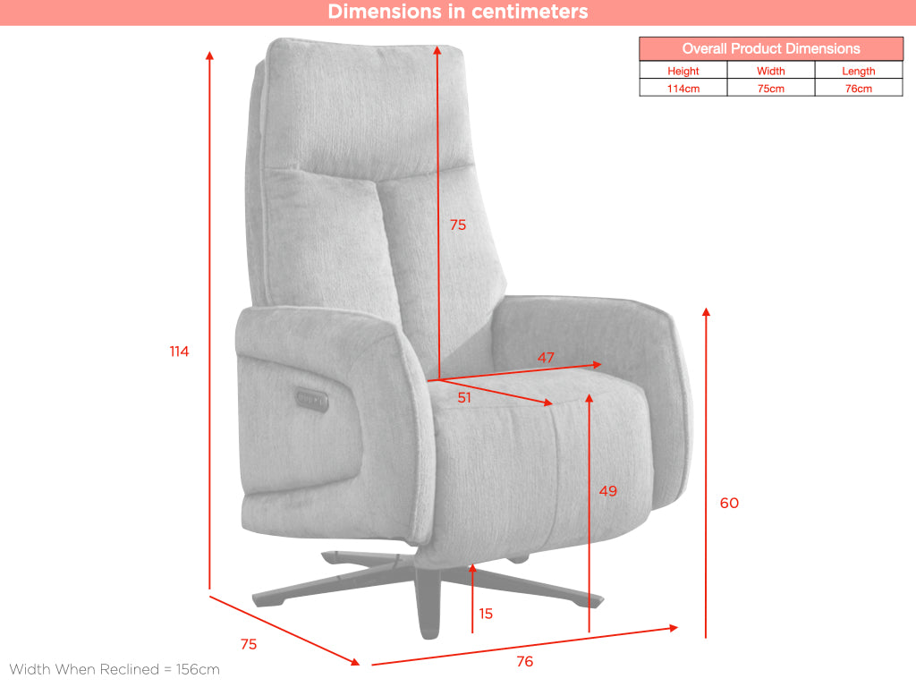 Prestige Fabric Triple Motor Electric Swivel Chair - Arona