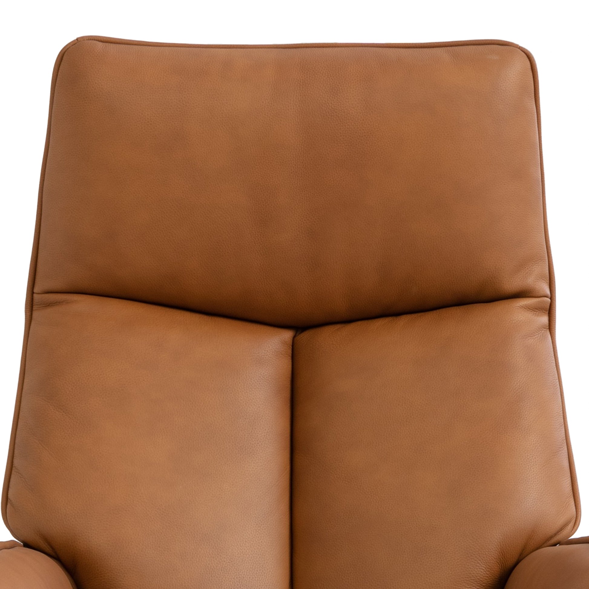 Prestige brown leather recliner chair on a white background