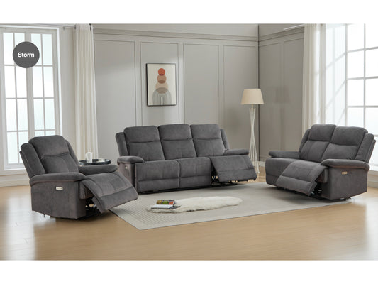 Rockport 3+1+1 Electric Recliner Suite - Storm 