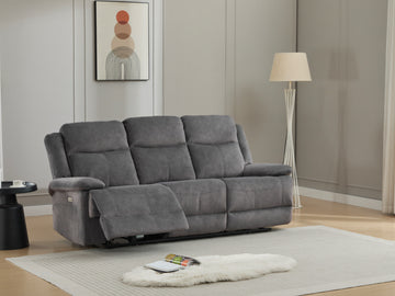 Rockport 3 Seater Electric Recliner Sofa - Storm