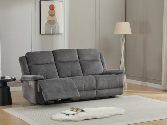 Rockport 3 Seater Electric Recliner Sofa - Storm