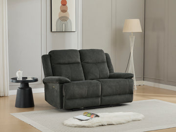 Rockport 2 Seater Electric Recliner Sofa - Thunder