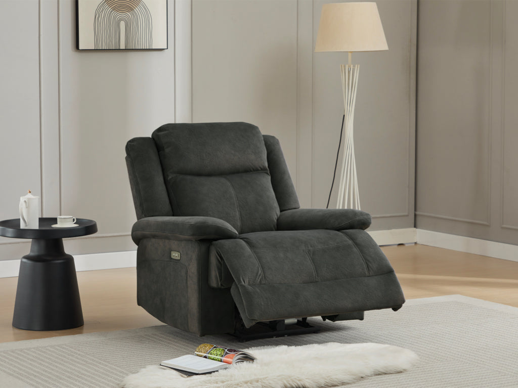 Rockport 3+1+1 Electric Recliner Suite - Thunder
