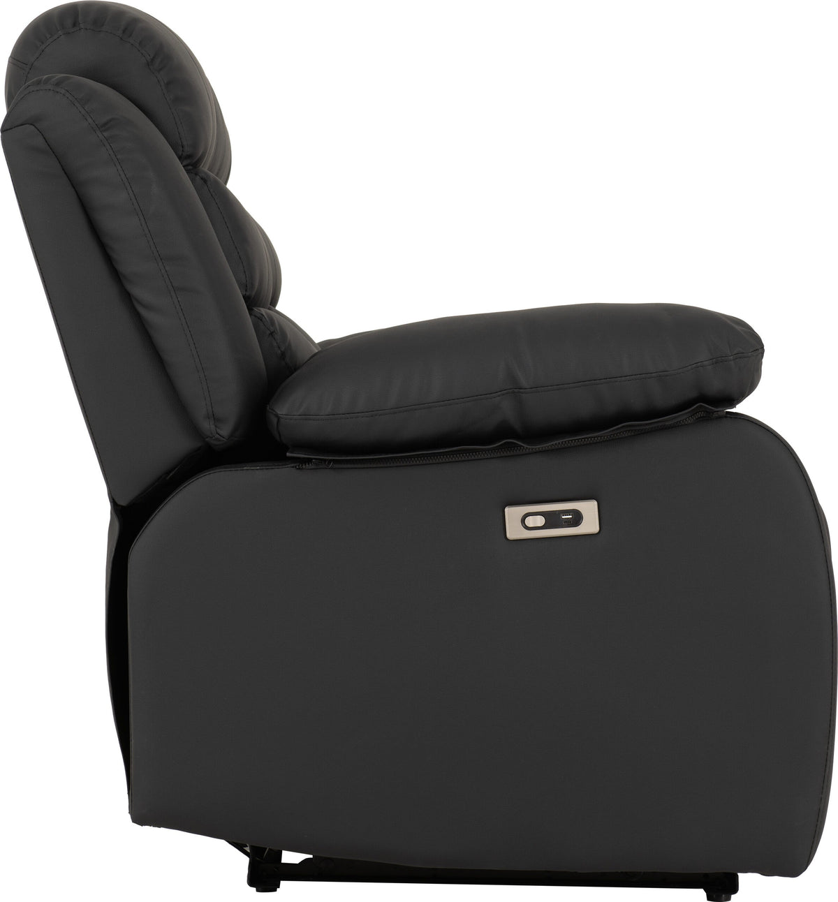 Roma 3+2 Electric Recliner Suite - Black Faux Leather