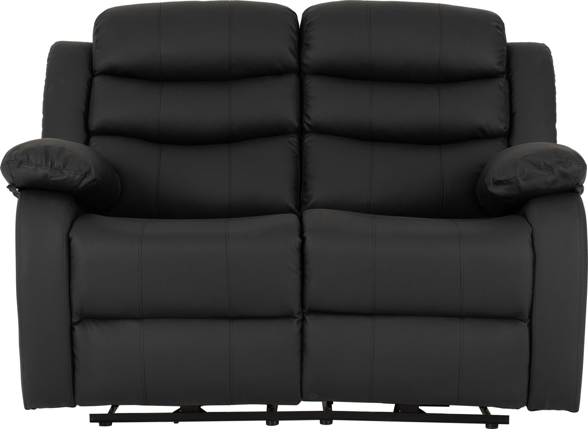 Roma 3+2 Electric Recliner Suite - Black Faux Leather