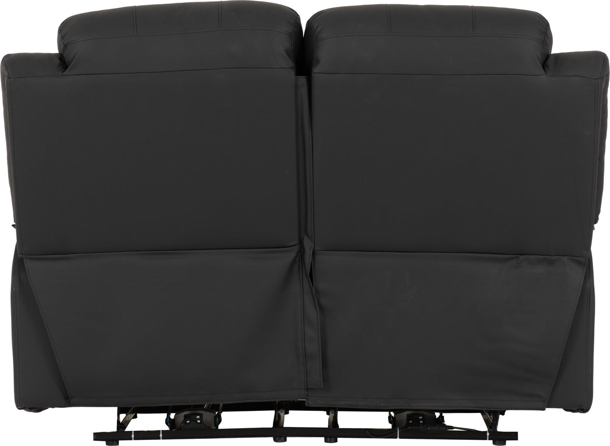 Roma 3+2 Electric Recliner Suite - Black Faux Leather