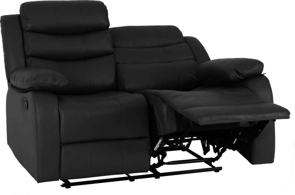 Roma 3+2 Recliner Suite - Black Faux Leather