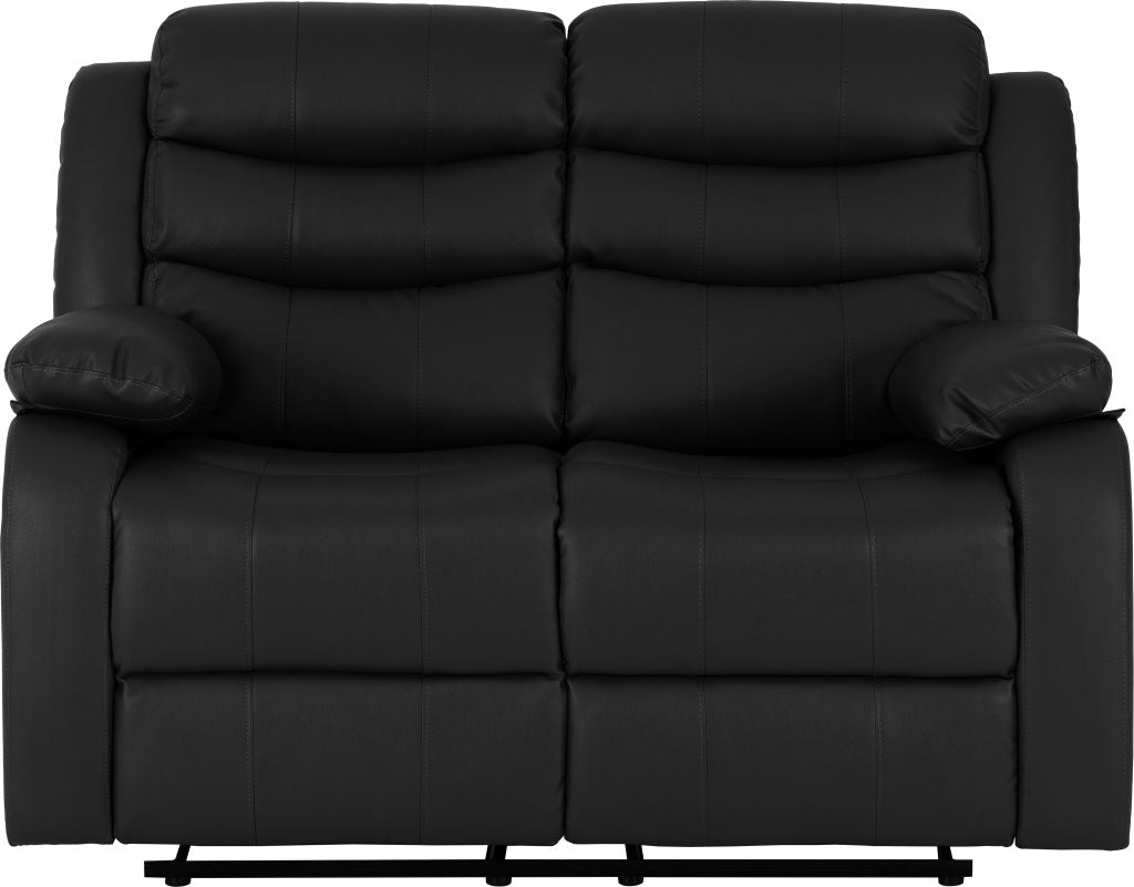 Roma 3+2 Recliner Suite - Black Faux Leather