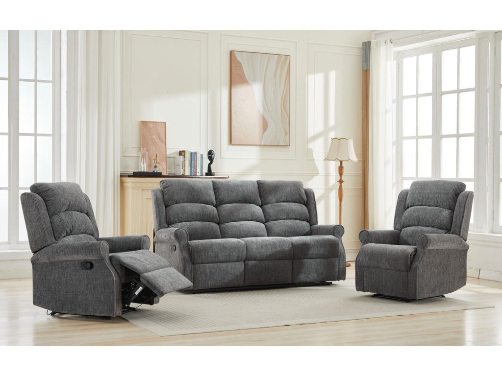 Regency 3+1+1 Manual Recliner Sofa Suite - Anthracite